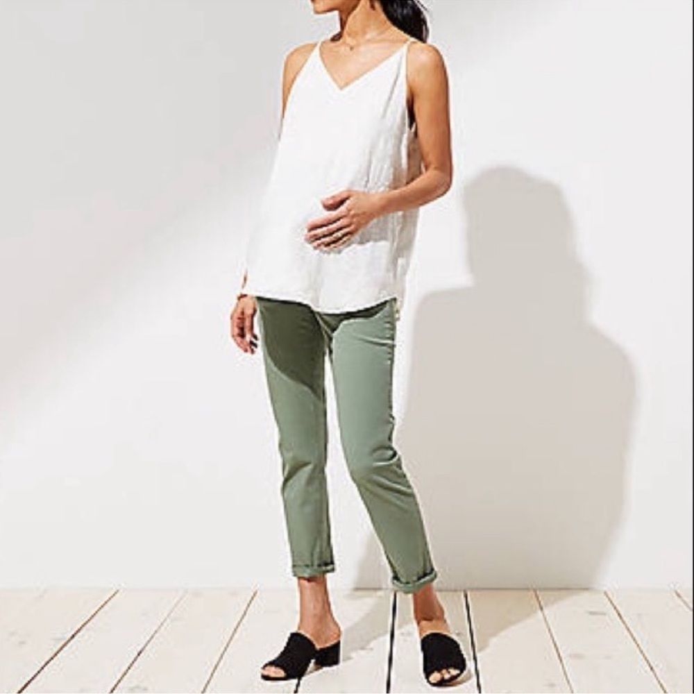 LOFT Maternity Green Chino Pants